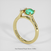 0.58 Ct. Emerald Ring, 18K Yellow Gold 2