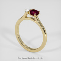 0.86 Ct. Ruby Ring, 18K Yellow Gold 2