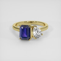 2.33 Ct. Purplish Blue Sapphire Ring, 18K Yellow Gold 1