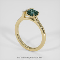 1.36 Ct. Bluish Green Sapphire Ring, 18K Yellow Gold 2