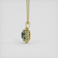 1.81 Ct. Bluish Green Sapphire Pendant, 18K Yellow Gold 3