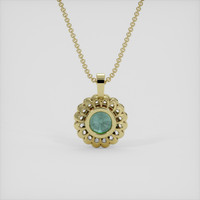 1.81 Ct. Bluish Green Sapphire Pendant, 18K Yellow Gold 4