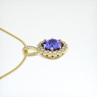 1.13 Ct. Purplish Blue Sapphire Pendant, 18K Yellow Gold 3