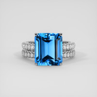 7.72 Ct. Swiss Blue Topaz Ring, Platinum 950 1