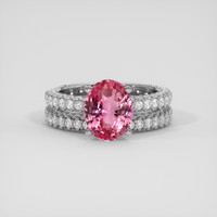 3.01 Ct. Padparadscha Sapphire Ring, Platinum 950 1