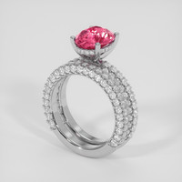3.01 Ct. Padparadscha Sapphire Ring, Platinum 950 2