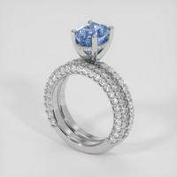 2.52 Ct. Blue Sapphire Ring, Platinum 950 2