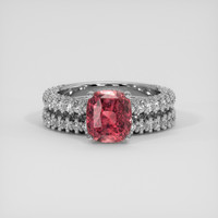 3.14 Ct. Padparadscha Sapphire Ring, Platinum 950 1