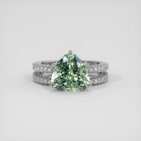 6.36 Ct. Bluish Green Sapphire Ring, Platinum 950 1