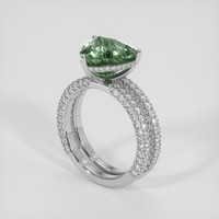 6.36 Ct. Bluish Green Sapphire Ring, Platinum 950 2