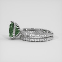 6.36 Ct. Bluish Green Sapphire Ring, Platinum 950 4