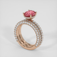 2.82 Ct. Padparadscha Sapphire Ring, 14K Rose Gold 2