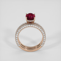 4.00 Ct. Purplish Red Ruby Ring, 14K Rose Gold 3