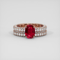 2.03 Ct. Ruby Ring, 14K Rose Gold 1
