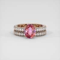 2.82 Ct. Padparadscha Sapphire Ring, 18K Rose Gold 1