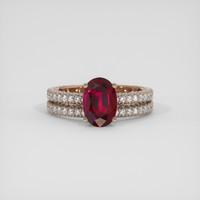 4.00 Ct. Purplish Red Ruby Ring, 18K Rose Gold 1