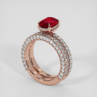2.03 Ct. Ruby Ring, 18K Rose Gold 2