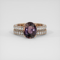 3.15 Ct. Pinkish Brown Sapphire Ring, 18K Rose Gold 1