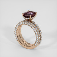 3.15 Ct. Pinkish Brown Sapphire Ring, 18K Rose Gold 2
