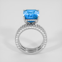 7.72 Ct. Swiss Blue Topaz Ring, 10K White Gold 3