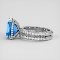 7.72 Ct. Swiss Blue Topaz Ring, 10K White Gold 4