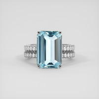 4.98 Ct. Blue Aquamarine Ring, 10K White Gold 1
