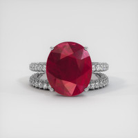 7.04 Ct. Ruby Ring, 14K White Gold 1