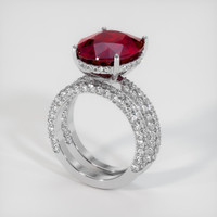 7.04 Ct. Ruby Ring, 14K White Gold 2