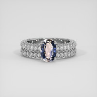 2.22 Ct. Bi Color Sapphire Ring, 14K White Gold 1