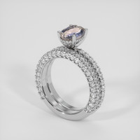 2.22 Ct. Bi Color Sapphire Ring, 14K White Gold 2