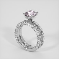 2.05 Ct. Purplish Pink Sapphire Ring, 14K White Gold 4