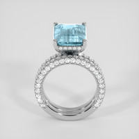 4.98 Ct. Blue Aquamarine Ring, 18K White Gold 3