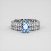 2.52 Ct. Blue Sapphire Ring, 18K White Gold 1