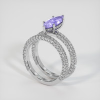 1.72 Ct. Purple Sapphire Ring, 18K White Gold 2