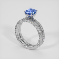 1.60 Ct. Blue Sapphire Ring, 18K White Gold 2