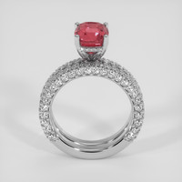 3.14 Ct. Padparadscha Sapphire Ring, 18K White Gold 3