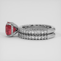 3.14 Ct. Padparadscha Sapphire Ring, 18K White Gold 4