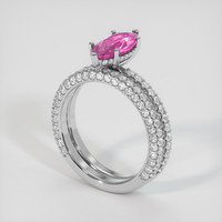 2.42 Ct. Pink Sapphire Ring, 18K White Gold 2
