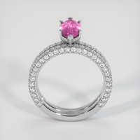2.42 Ct. Pink Sapphire Ring, 18K White Gold 3