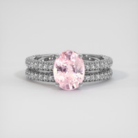 3.05 Ct. Pink Sapphire Ring, 18K White Gold 1