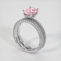 3.05 Ct. Pink Sapphire Ring, 18K White Gold 2