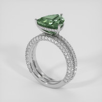 6.36 Ct. Bluish Green Sapphire Ring, 18K White Gold 2