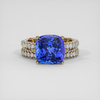6.39 Ct. Blue Tanzanite Ring, 14K Yellow Gold 1