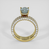 3.35 Ct. Greyish Blue Sapphire Ring, 14K Yellow Gold 3