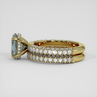 3.35 Ct. Greyish Blue Sapphire Ring, 14K Yellow Gold 4