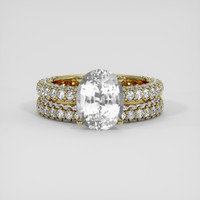 5.56 Ct. White Sapphire Ring, 14K Yellow Gold 1