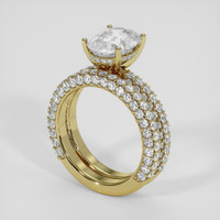 5.56 Ct. White Sapphire Ring, 14K Yellow Gold 2
