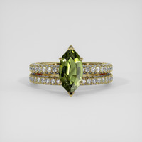 1.69 Ct. Green Sapphire Ring, 14K Yellow Gold 1