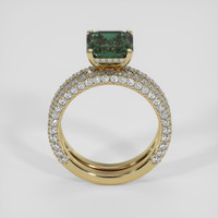 3.97 Ct. Bluish Green Sapphire Ring, 14K Yellow Gold 3