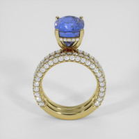 7.04 Ct. Purplish Blue Sapphire Ring, 14K Yellow Gold 3